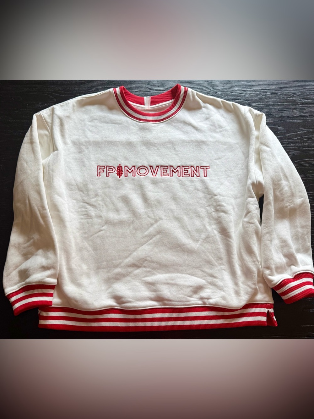Free People Movement All Star Collegiate Pullover Logo White Combo Size S NWOT - Picture 4 of 12